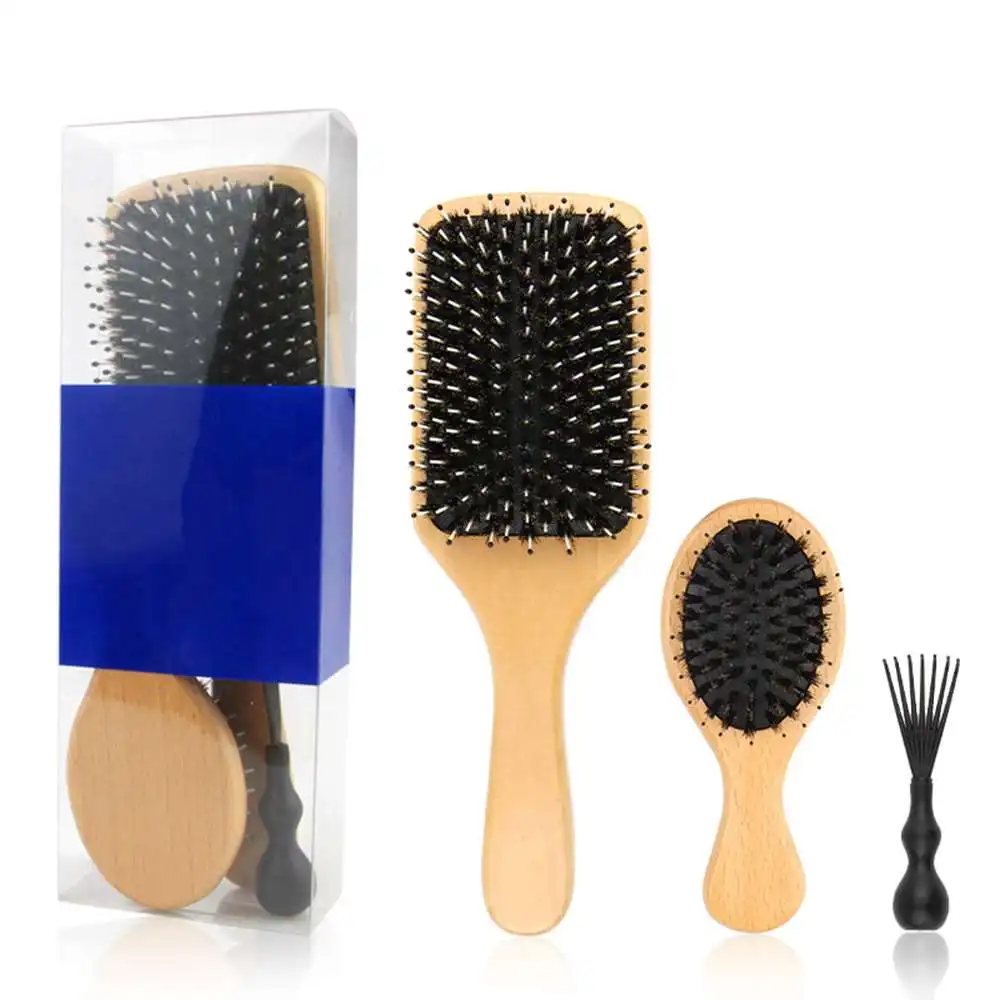 

Anti-static Bladder Hairdressing Massage Comb Bristles Massage Comb Set Wooden Handle Hair Brush Styling Tool Supplies