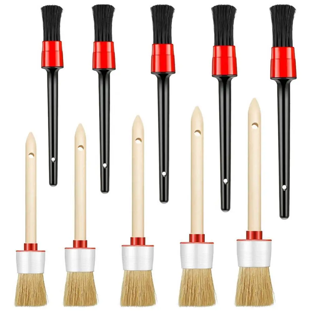 

10Pcs Car Detailing Brush Kit Vehicle Auto Interior Wheel Hub Tube Cleaning Set Car Accessories