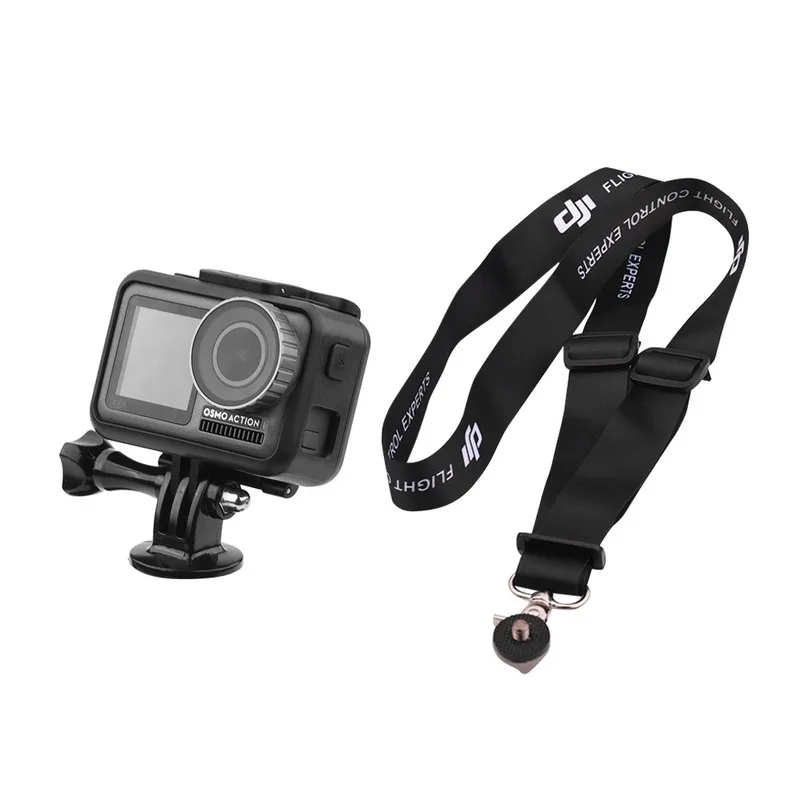 Flexible Lanyard with Base For DJI Osmo Action Accessories Sports Camera Copper Nut Adapter Neck Chest Hang Strap Sling | Электроника