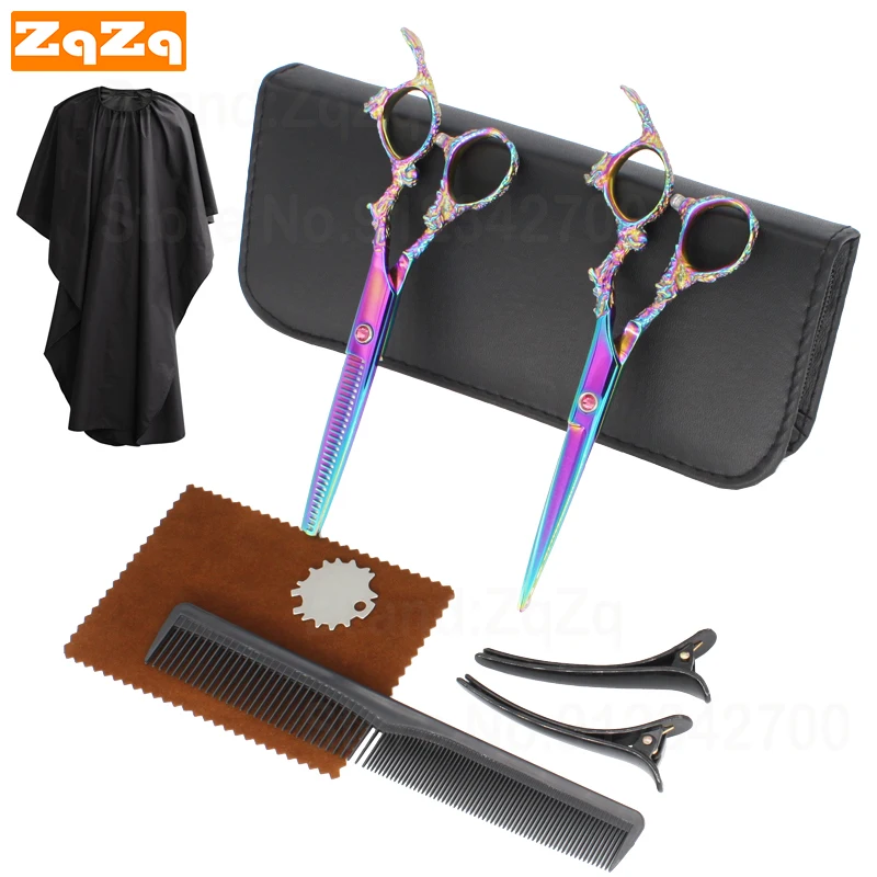 

ZqZq Hair Cutting Scissors Set Professional Haircut Scissors Kit with Thinning Scissors Hairdressing Shears Set for Barber