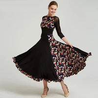 print standard ballroom dress standard dance dresses flamenco dress dance wear spanish costume ballroom waltz dress fringe