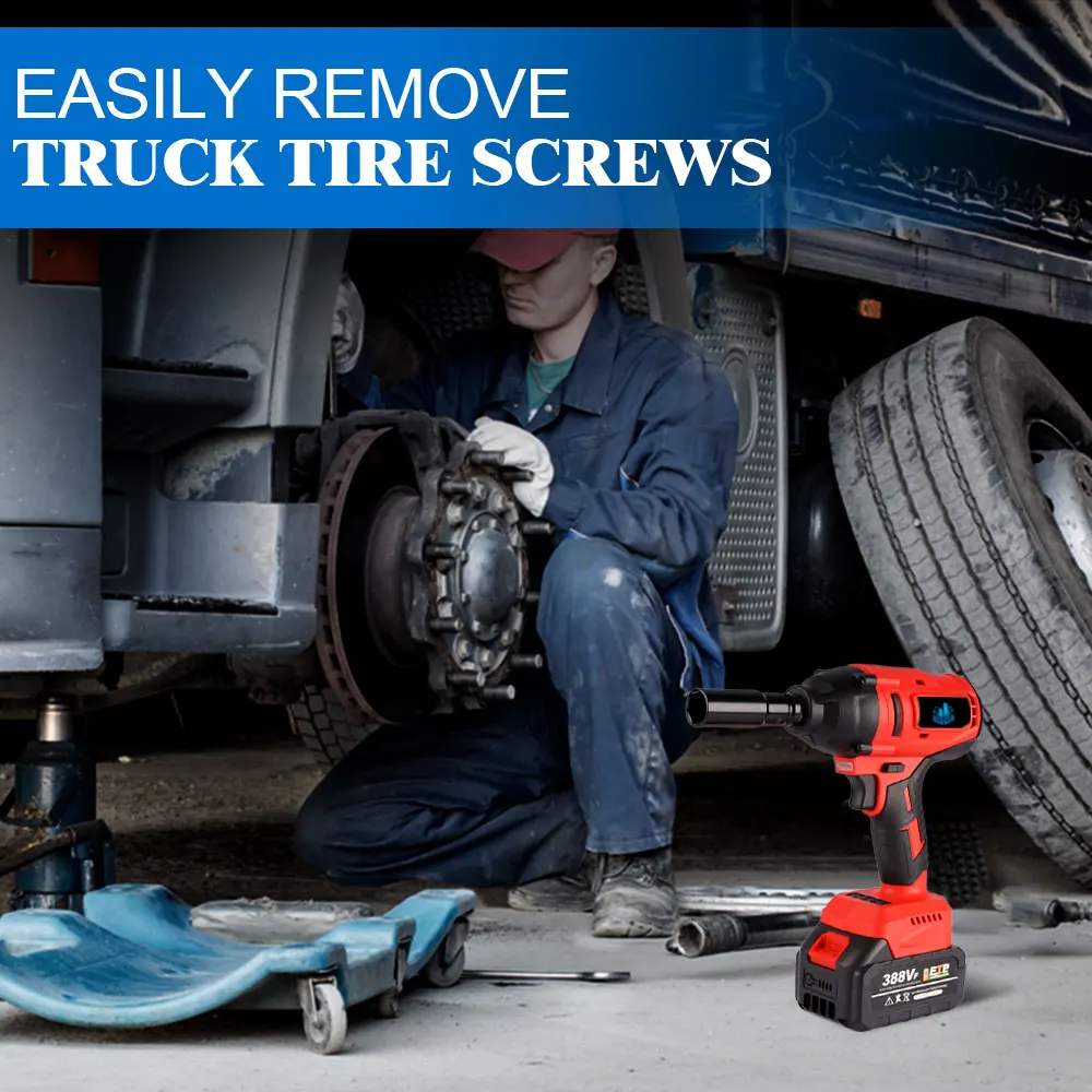 

600N.M Electric Impact Wrench Brushless Wrench Socket Rechargeable 1/2 inch For Makita 18V Battery For Car Tires Power Tools