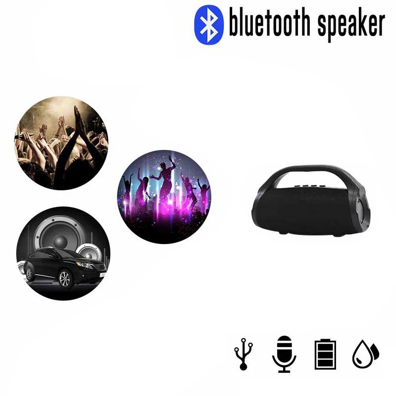 Портативный беспроводной Bluetooth динамик водонепроницаемый наружный сабвуфер USB AUX