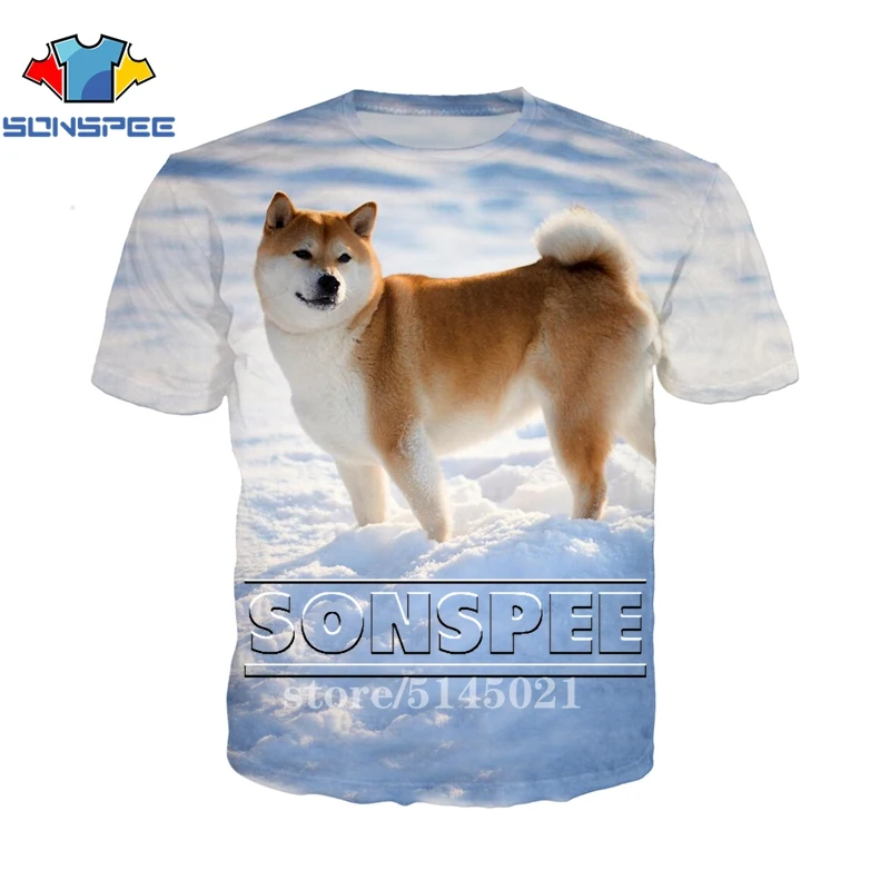 SONSPEE 3D принт Для мужчин Для женщин забавные Собаки Уход за кожей лица shiba Inu Doge Повседневное с О-образным вырезом Harajuku футболка Летняя футболка Молодежные Топы T011