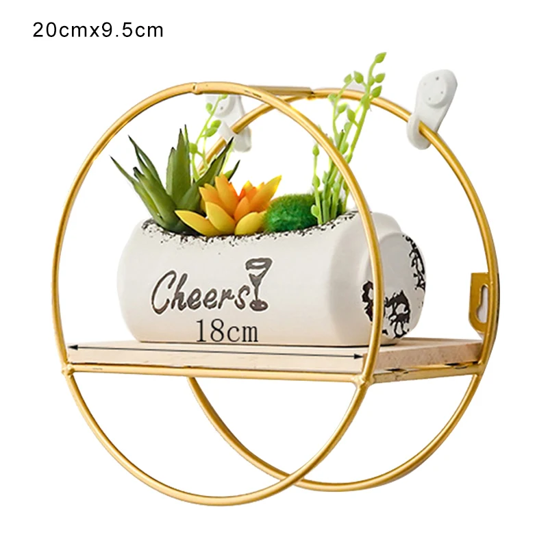 Wall Hanging Shelf Rack Convenient Iron Geometric Storage Holder for Living Room PI669 | Дом и сад