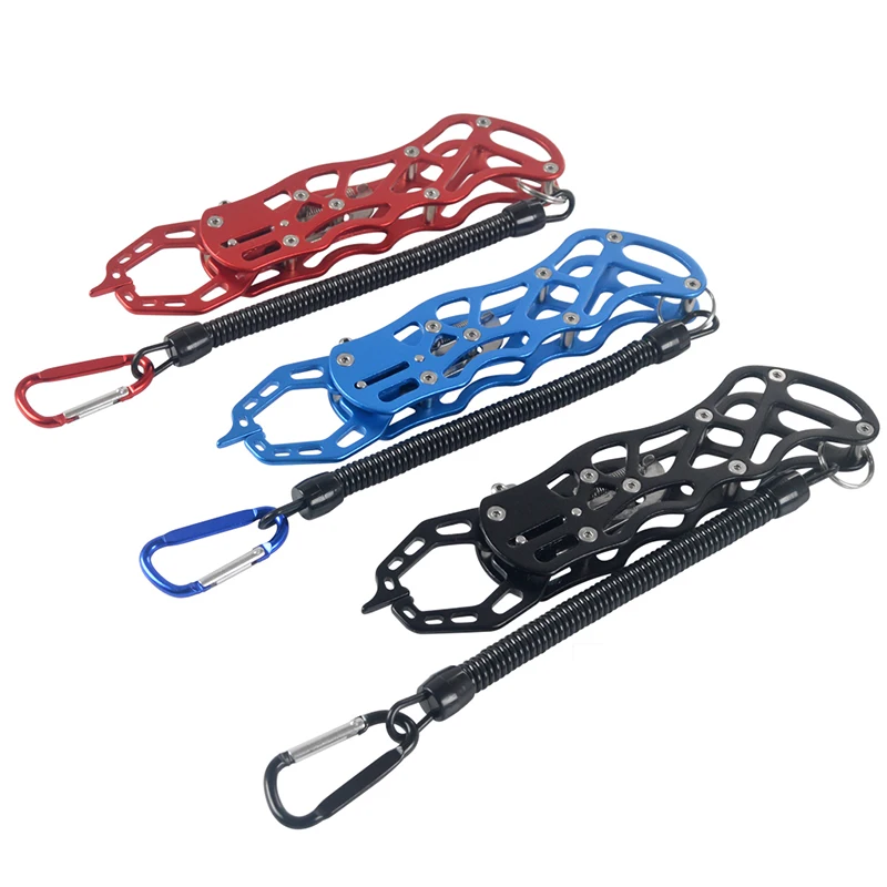 

New Aluminum Fishing Lip Holder Grip Gripper Fish Pliers With Lanyard Grabber Keeper Fishing Clamp Tool Tackle