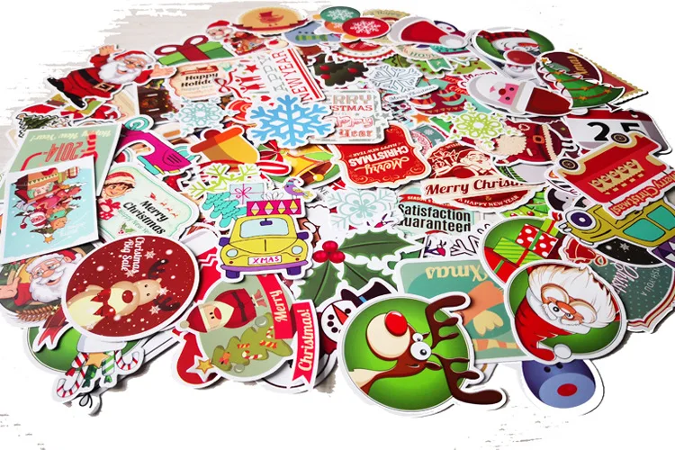 100 шт. рождественские открытки Альбом Бумажные этикетки и наклейки ремесла