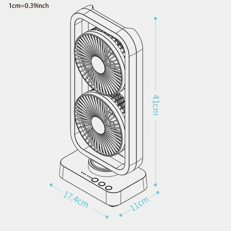 

20000mAh USB Battery Remote Control Double Layer Small Tower Fan, Rechargeable Personal Standing Fan with Strong Wind