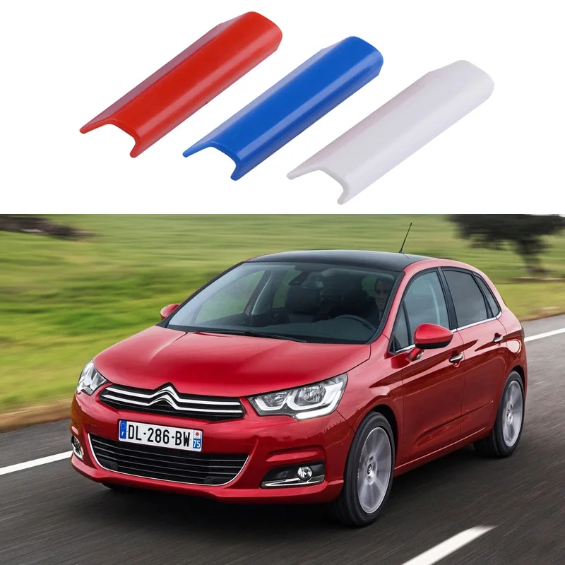 3 шт. Пластиковая передняя решетка решетки автомобиля накладка с флагом Франции