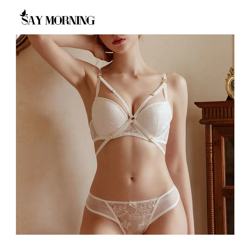 Сексуальный кружевной комплект нижнего белья с вышивкой SAY MORNING нижнее тонкое