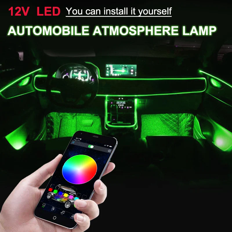

Auto Ambient Lights Running Light Flexible Waterproof DRL LED Backlight Atmosphere Sound Command Self-designed Music Flexible