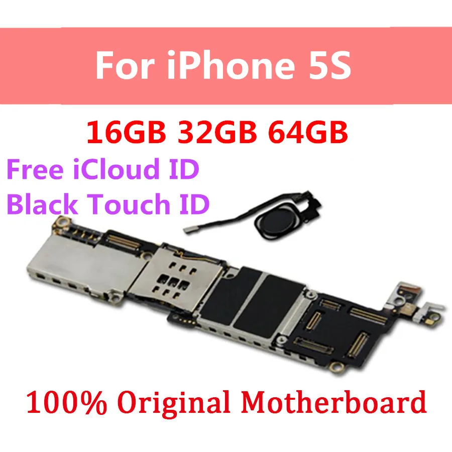 Материнская плата для iphone 5S с/без Touch ID разблокированная материнская плата для iphone 5S с чипами материнская плата 16 ГБ 32 ГБ 64 ГБ