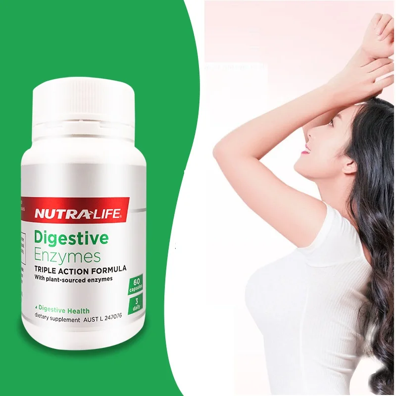 

Nutra Life Plant-sourced Digestive Enzymes Capsules Healthy Digestion Lactose Relief Indigestion Bloating Gas Fullness Solution