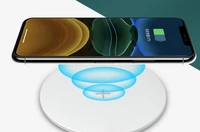 new desktop round qi wireless charger for apple 12 mobile phone 15w wireless charging fast charging gift customization