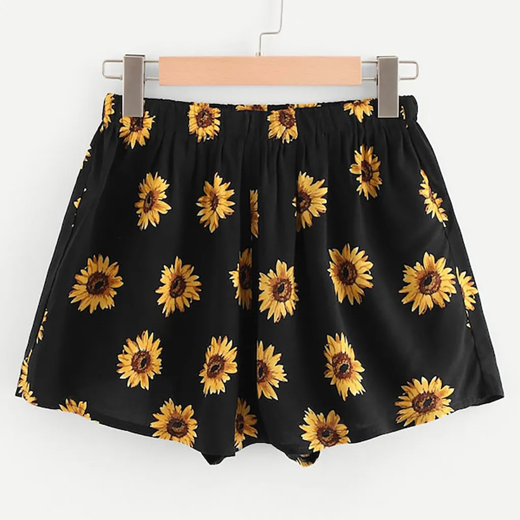 

Womens Shorts Summer Shorts Women Sport Women Sexy Shorts Sunflower Print High Waist Short Pants Casual Shorts #25#Q