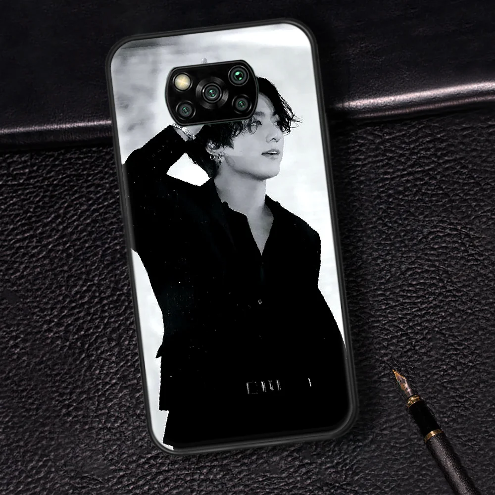 

Bangtan Boys Jeon Jung Kook Phone Case Cover Hull For Xiaomi Mi A2 A3 8 9 SE 9T 10 10T Lite Pro Ultra Poco X3 black Bumper Trend