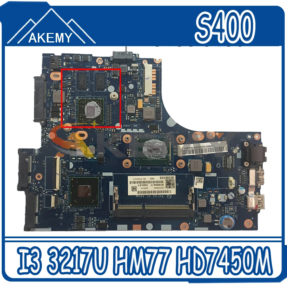 

Akemy для Lenovo S400 S400T Материнская плата ноутбука VIUS3/VIUS3 LA-8952P процессор I3 3217U HM77 GPU HD7450M (сенсорный экран)
