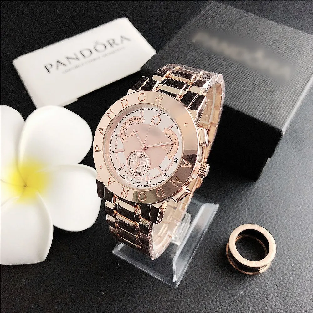 

Women's stainless steel bracelet watch three-eye six-hand decoration chronograph golden diamond crystal silver clock 2021 2020