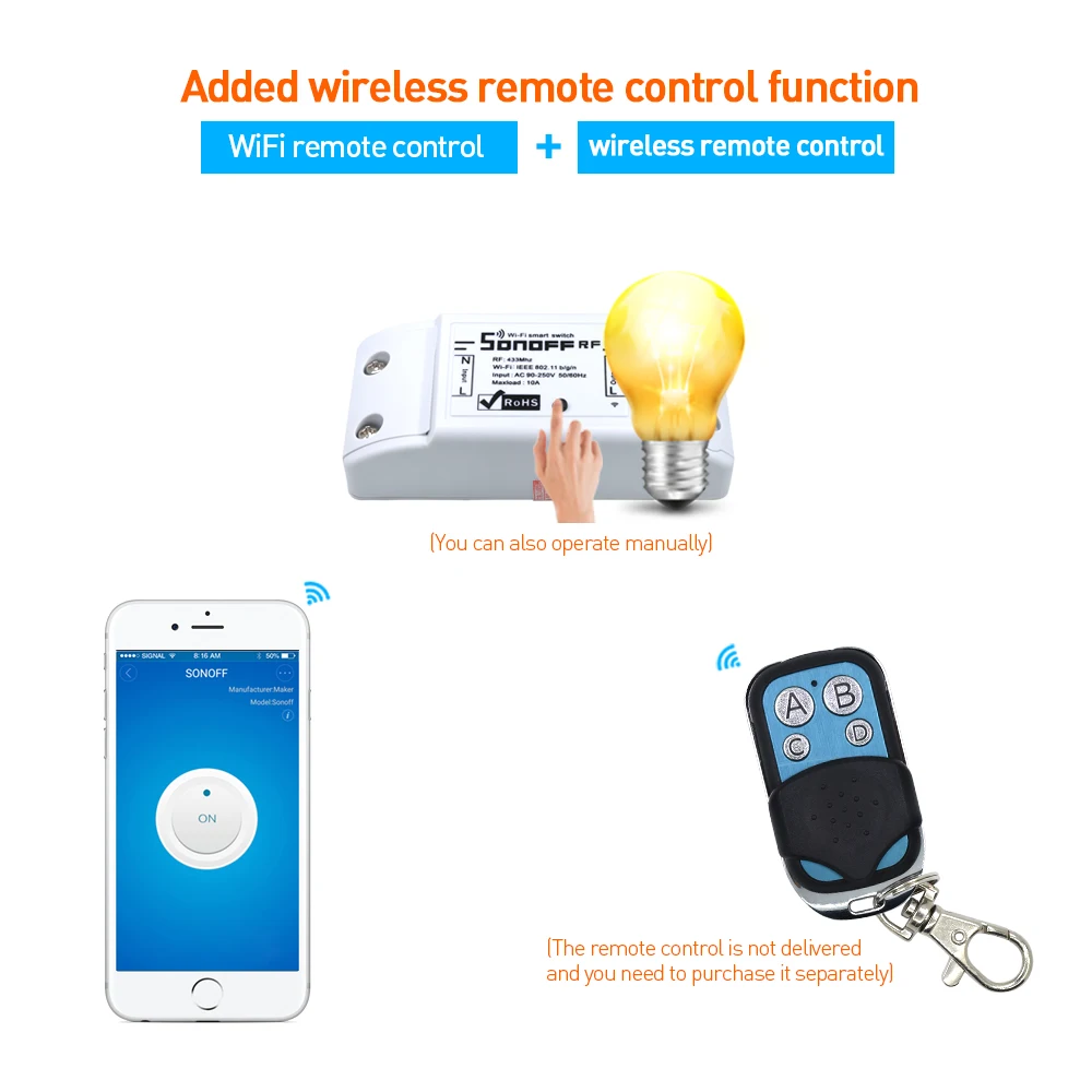 Itead RF Wi Fi Беспроводной переключатель для модули автоматизации умного дома таймер