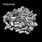 Обжимные муфты для лески из нержавеющей стали, рыболовная прочная овальная трубка, двойная алюминиевая трубка, 1,0-2,0 мм