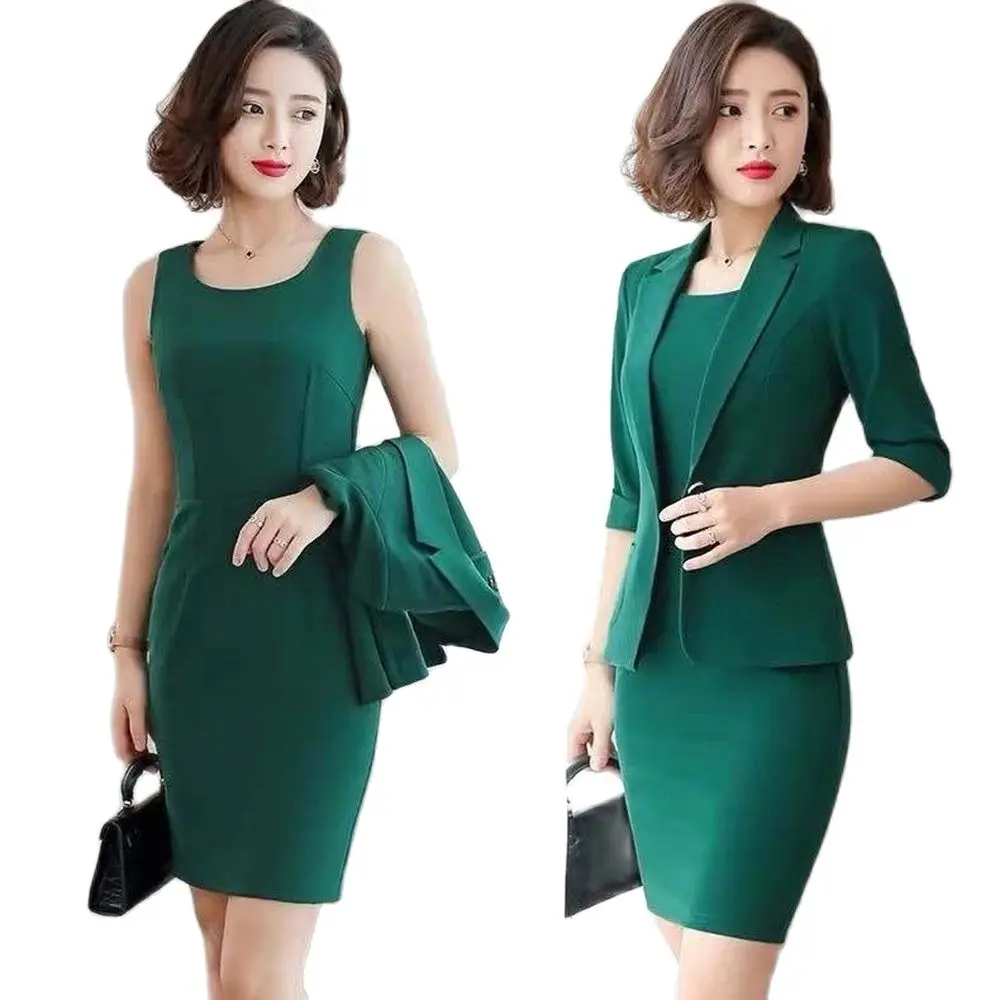 Костюм женский Профессиональный из двух предметов Элегантный Модный жакет с