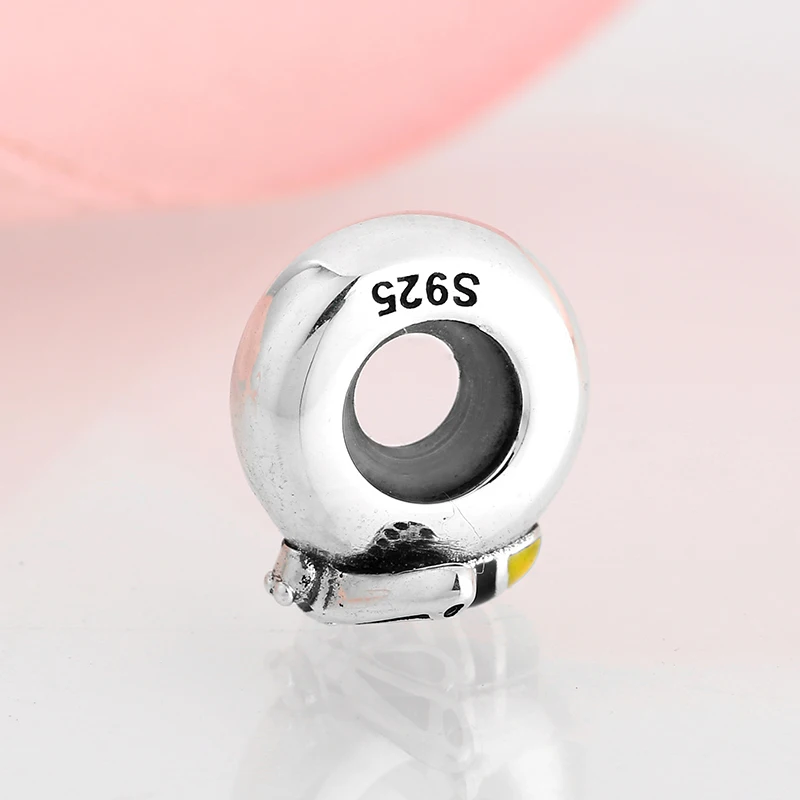 Новинка аксессуары из стерлингового серебра 925 пробы желтая эмалированная пчела