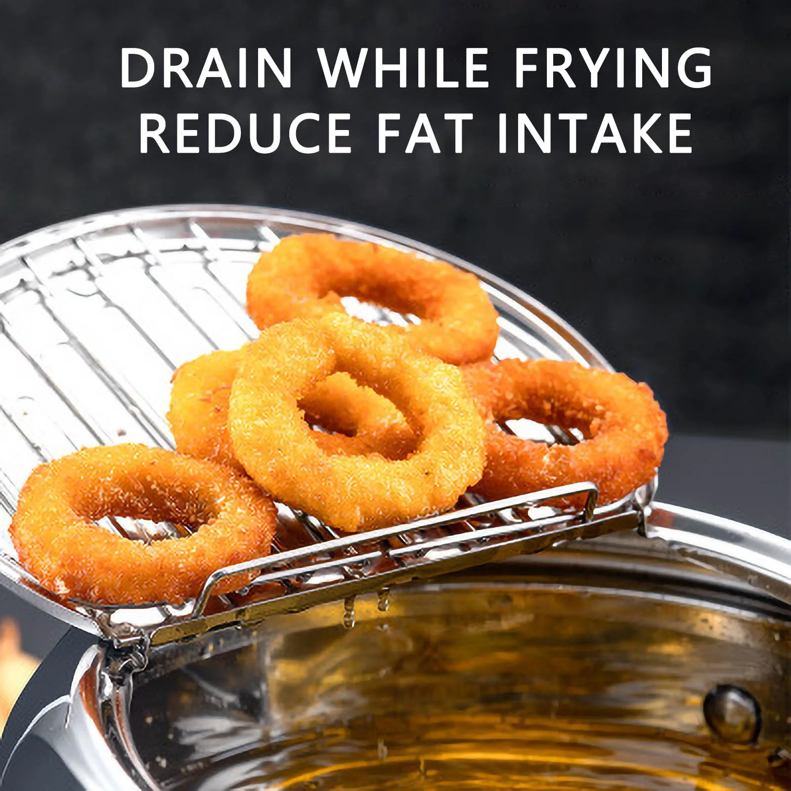 

Soup & Stock Pots Household Stainless Steel Fryer With Strainer And Temperature Control Mini Fryer ollas de cocina cookware