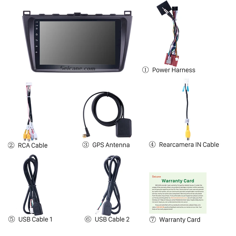 Автомагнитола Seicane для Mazda 6 Rui wing 2008-2014 мультимедийный проигрыватель с GPS Android 10