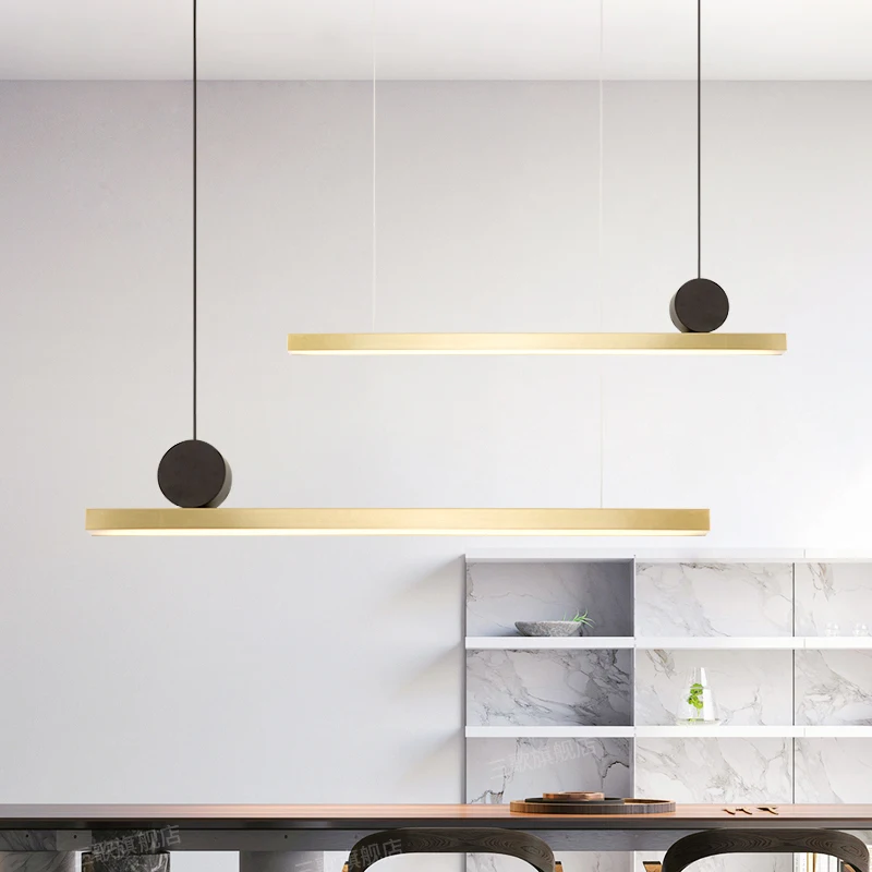 Светодиодный подвесной светильник в скандинавском стиле медный потолочный из