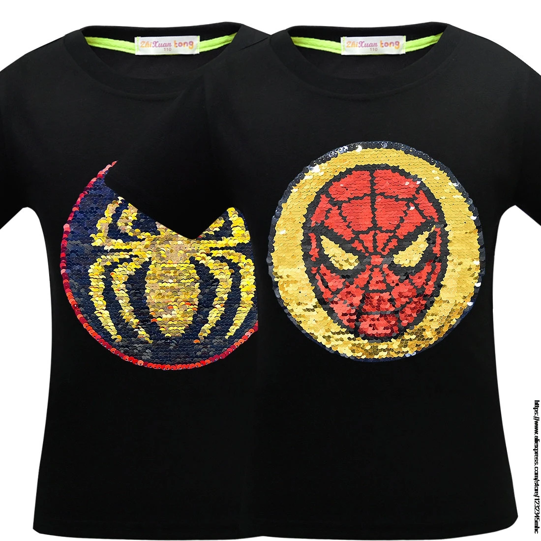 Детские летние футболки Disney для мальчиков двусторонние топы с блестками и