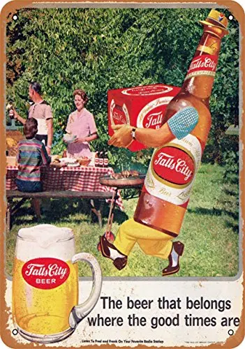 

9 x 12 Metal Sign - Falls City Beer and Picnics - Vintage Look