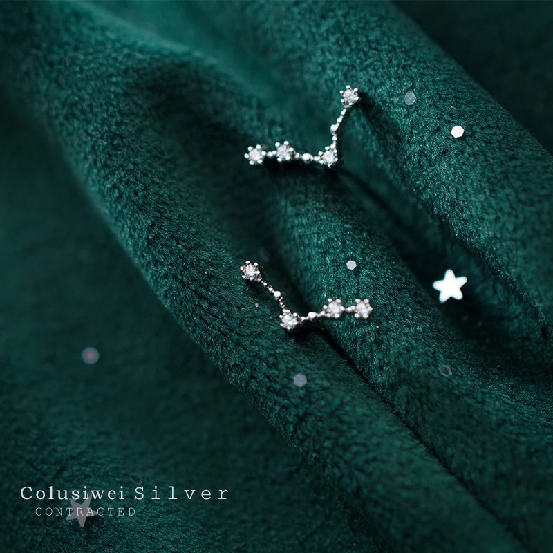 Colusiwei 925 пробы серебро Ослепительная двенадцать созвездий серебряные серьги