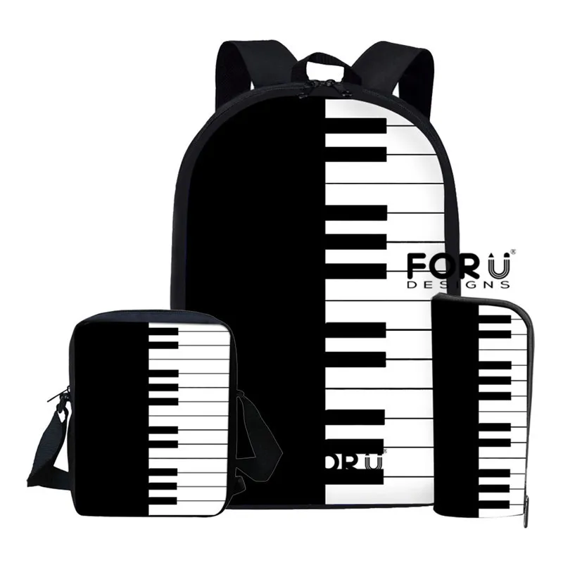 L5564CED FORUDESIGNS/детские школьные сумки, набор для подростков мальчиков и девочек, рюкзаки с музыкальными нотами, сумка для книги с пианино, Детская сумка на плечо, mochila escolar - Цвет: L5564CED