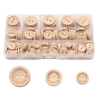 140pcs mixed 2 holes wood buttons natural color round handmade with love sewing scrapbooking button diy clothes making buttons