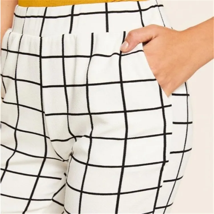 

The new foot show thin plaid pants pants loose women