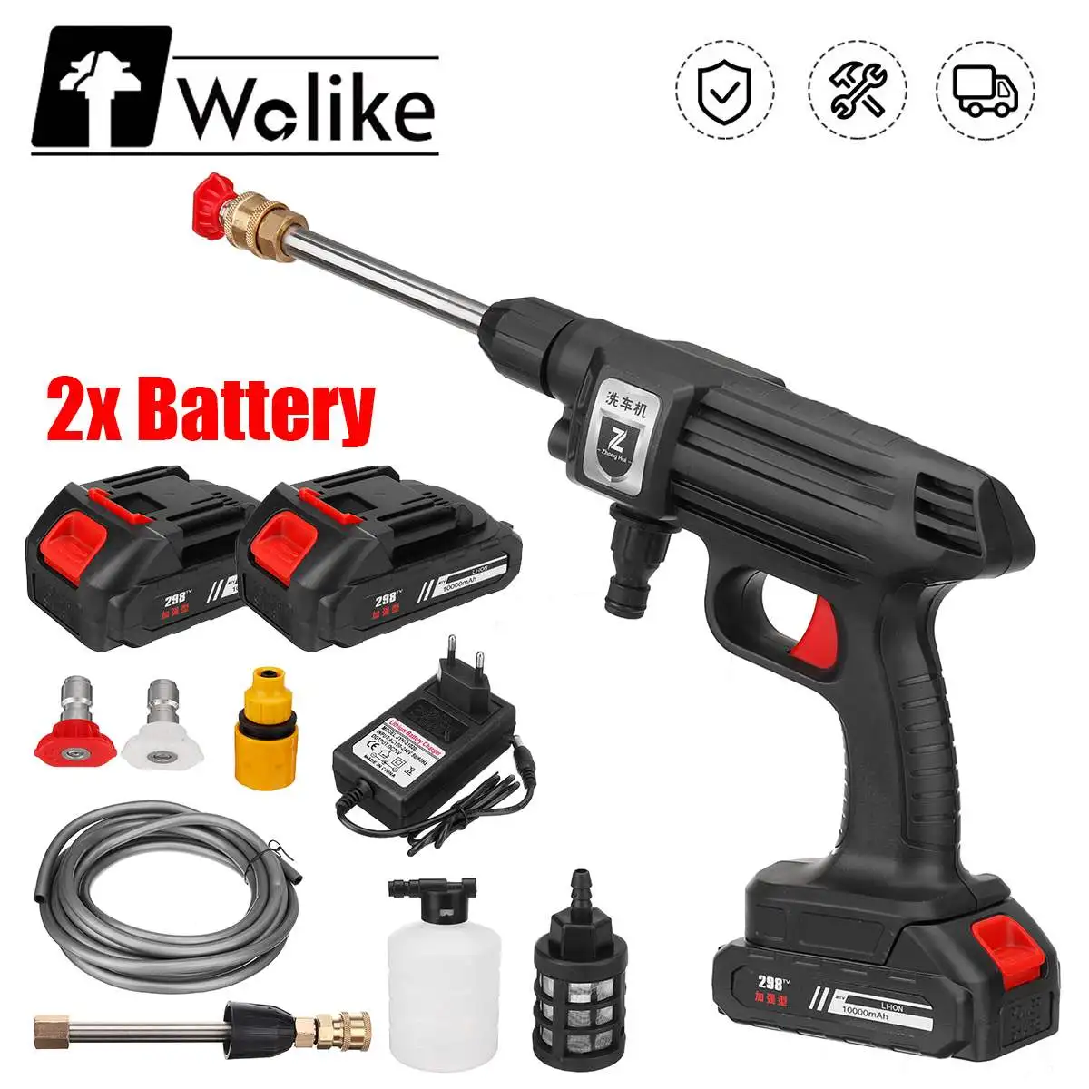 Беспроводной пистолет для мойки автомобиля под высоким давлением 90 бар 1500 Вт