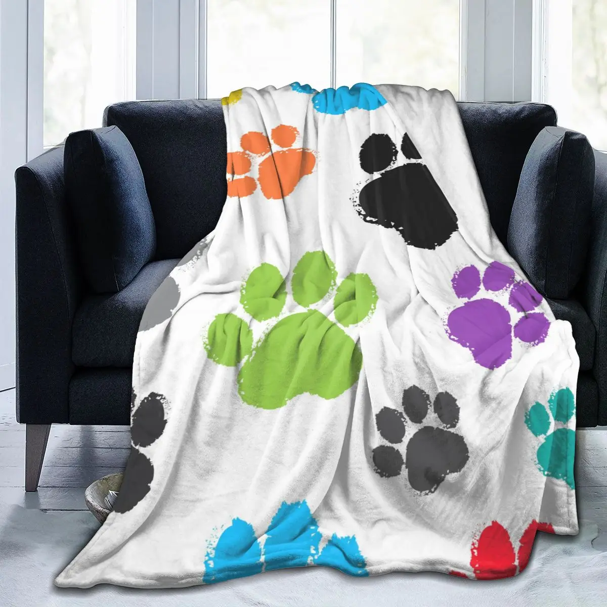 

Фланелевое одеяло, светильник легкое теплое мягкое фланелевое одеяло в виде цветных лап животных, для путешествий, лоскутного шитья