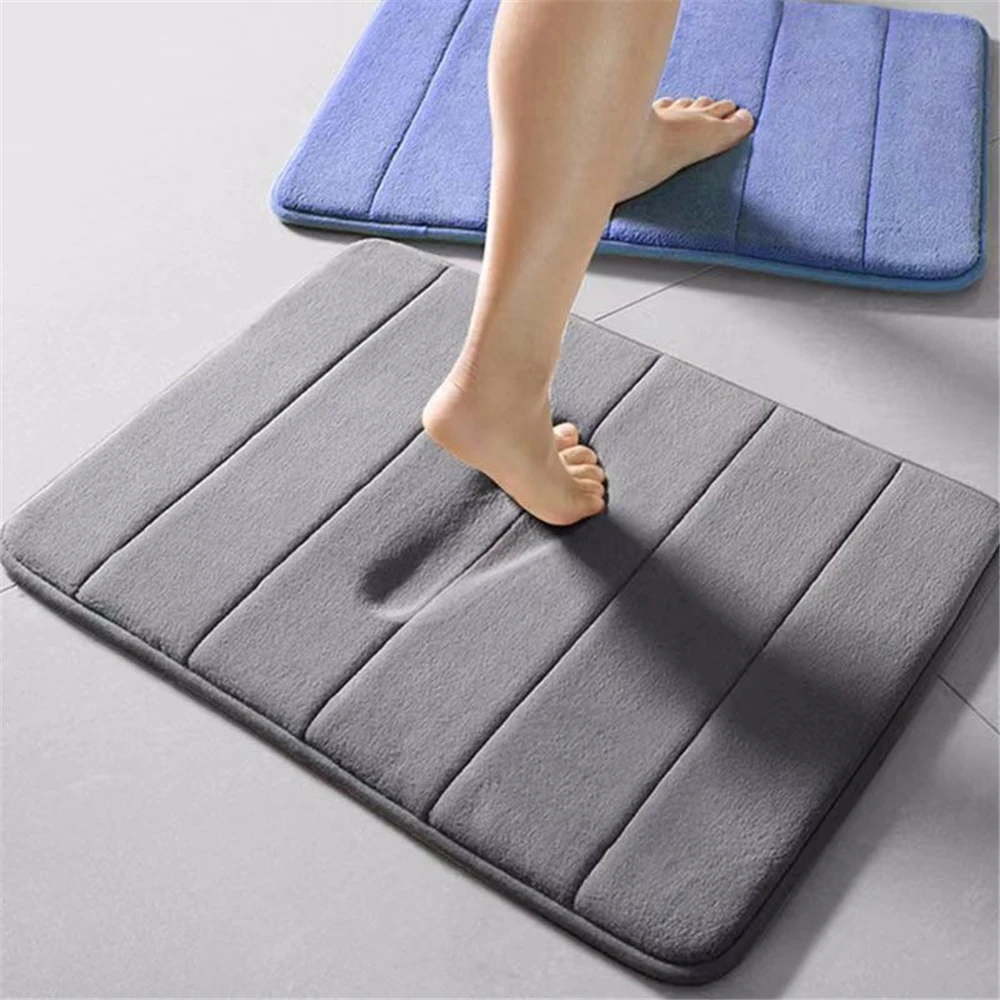 

Bath Mat Bathroom Carpet Water Absorption Rug Shaggy Memory Foam Bathroom Mat Kitchen Floor Bathroom Rugs And Mat Set Shower Mat