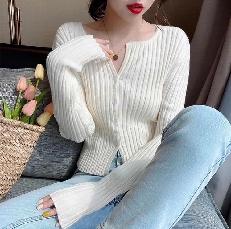 Fall 2021 Women Clothing Oversize Womens Sweaters Autumn Vintage Loose Winter Sweater Knitted Cardigan Knit Button Maxi | Женская одежда