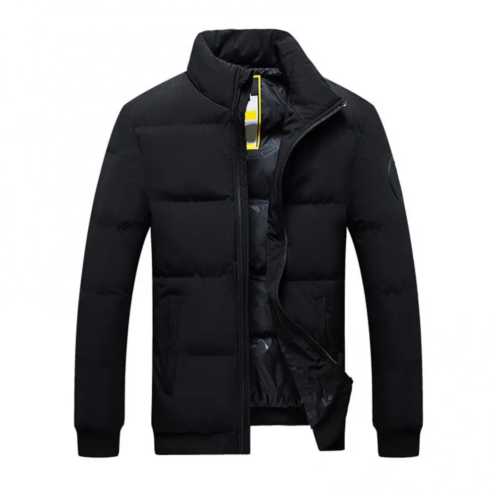 40% Dropshipping!! Autumn Winter Men Stand Collar Long Sleeve Pockets Thick Down Coat Warm Jacket