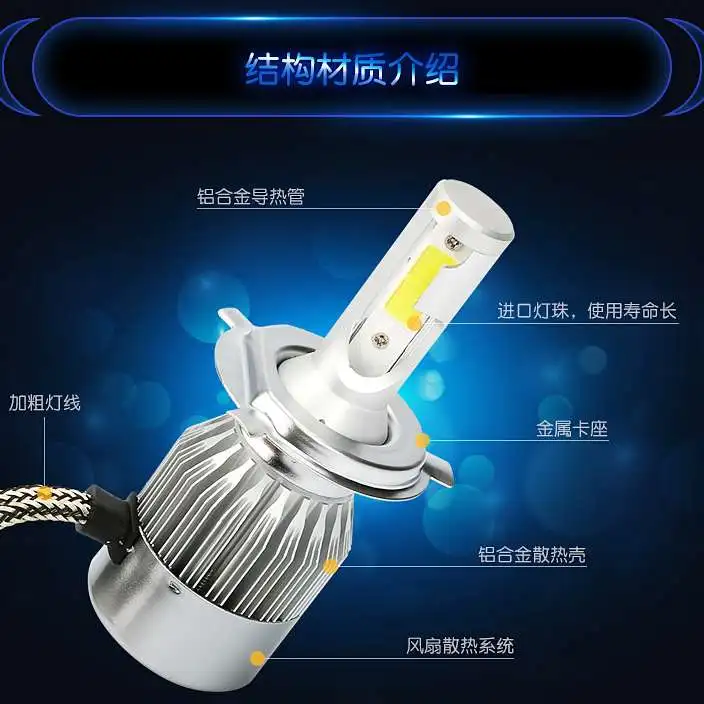 

Auto LED Bulb C6 Big Bulb Super Bright 12V24V Headlamp Headlamp Retrofitting H1H3 H4H7