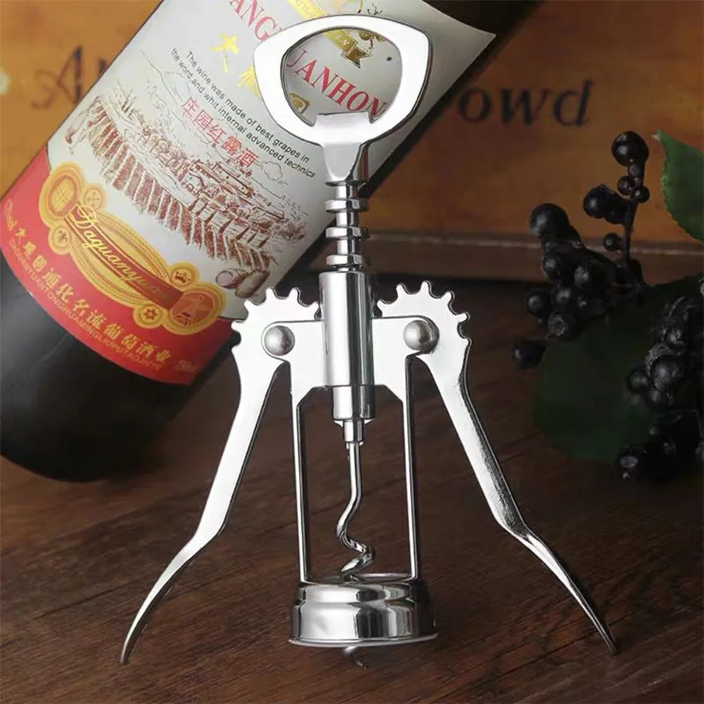 

2 In 1 Portable Stainless Steel Red Wine Opener Wing Metal Sommeliers Corkscrew Bottle Openers Corkscrews Kitchen Opener Tools