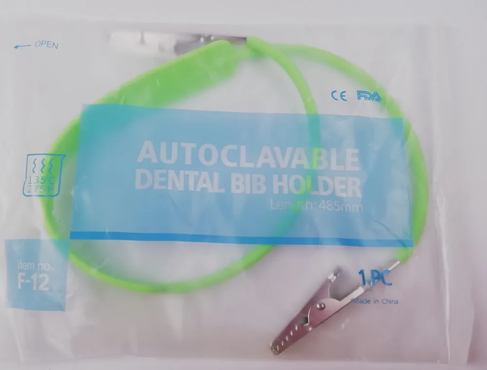 

2Pis Dental Patient Bibs Clamp Drape Holder Bib Clip Anti-Slip 135 Silicone Blue Super Good
