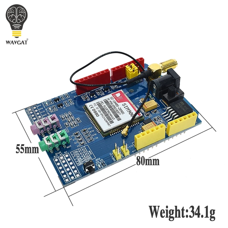 Плата разработки WAVGAT SIM900 850/900/1800/1900 МГц GPRS/GSM комплект модуля для Arduino|Интегральные