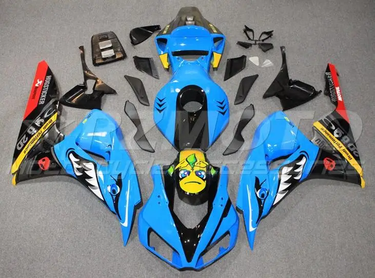 

Injection Molding New ABS Motorcycle Whole Fairings Kit Fit for HONDA CBR1000RR 2006 2007 06 07 Bodywork set blue shark