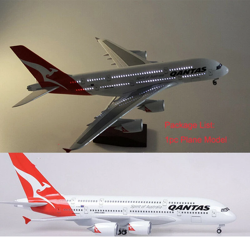 В наличии 1/160 шкала 46 см пассажирский самолет A380 Qantas дыхательные пути