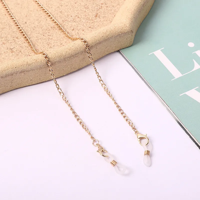

Eyeglass Strap Reading Glasses Hanging Chain Fashion Sunglasses Spectacles Holder Neck Cord Glasses Slip Metal Chain Two Hooks