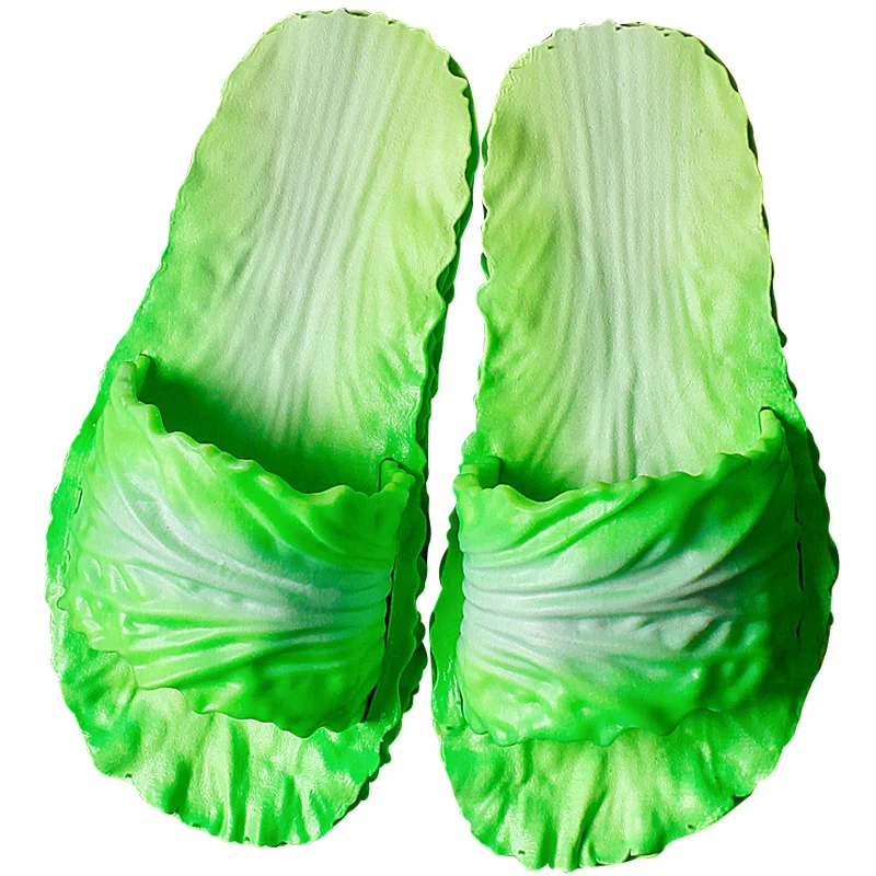 Необычные тапочки с капустой для женщин милые модные Нескользящие дома и ванной