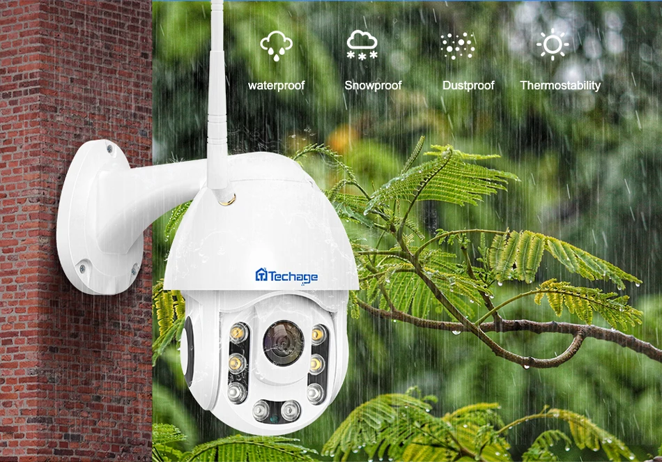 Techage 1080P 2MP Беспроводная PT IP камера, скоростная Купольная Wi-Fi камера для безопасности на открытом воздухе, двухстороннее аудио AI, распознавание человека, Onvif CCTV, наблюдение