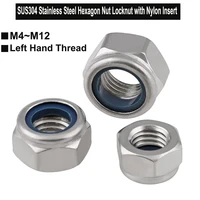 sus304 prevailing torque type hexagon thin nuts with non metallic insert m4 m5 m6 m8 m10 m12 left hand thread